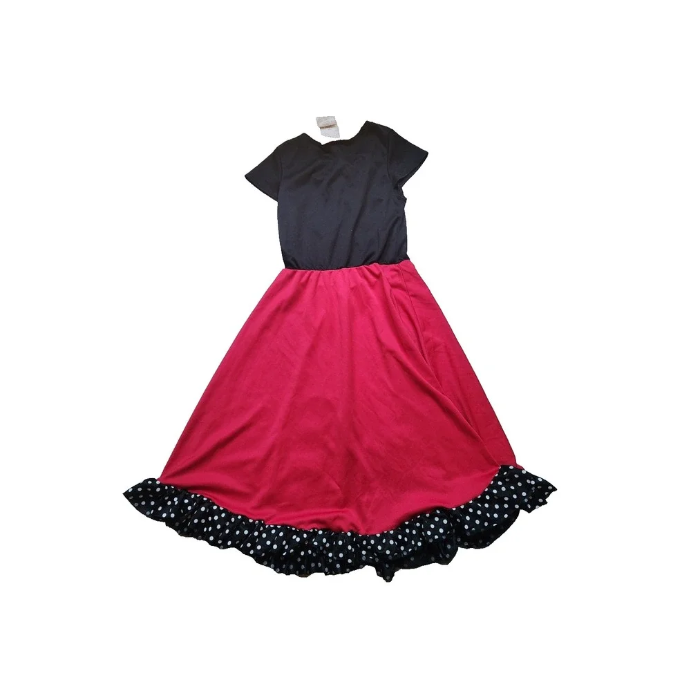 Red 50's Poodle Skirt Dress outfits Girls Size Medium 6/8 Costume Halloween